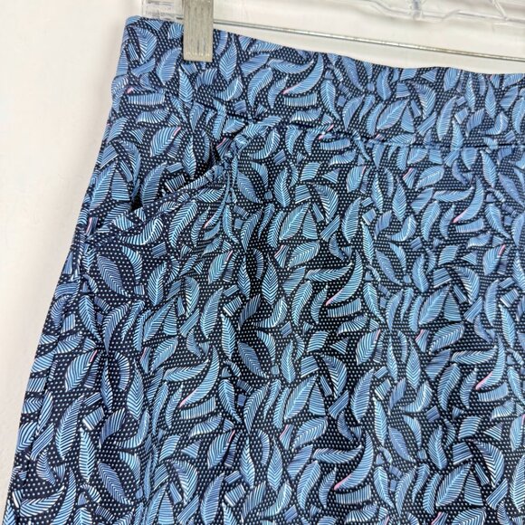 Peter Millar Leaf Print Golf Skort Athletic Blue Size Small S EUC - Picture 2 of 9